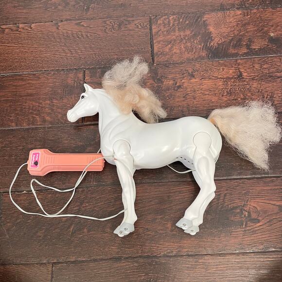 Blue Box Horse Barbie Doll 1980s Toy White Galloping Pony Not Working READ - Picture 2 of 8